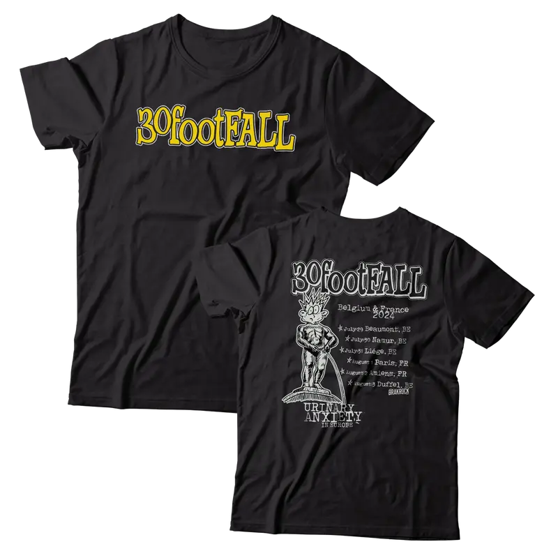 30Footfall Urinary Anxiety In Europe 2024 Black T-Shirt 1