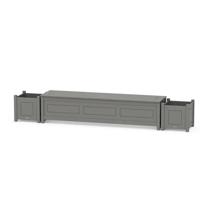 72-Inch Country Living Straight Storage Planter Bench Set 1