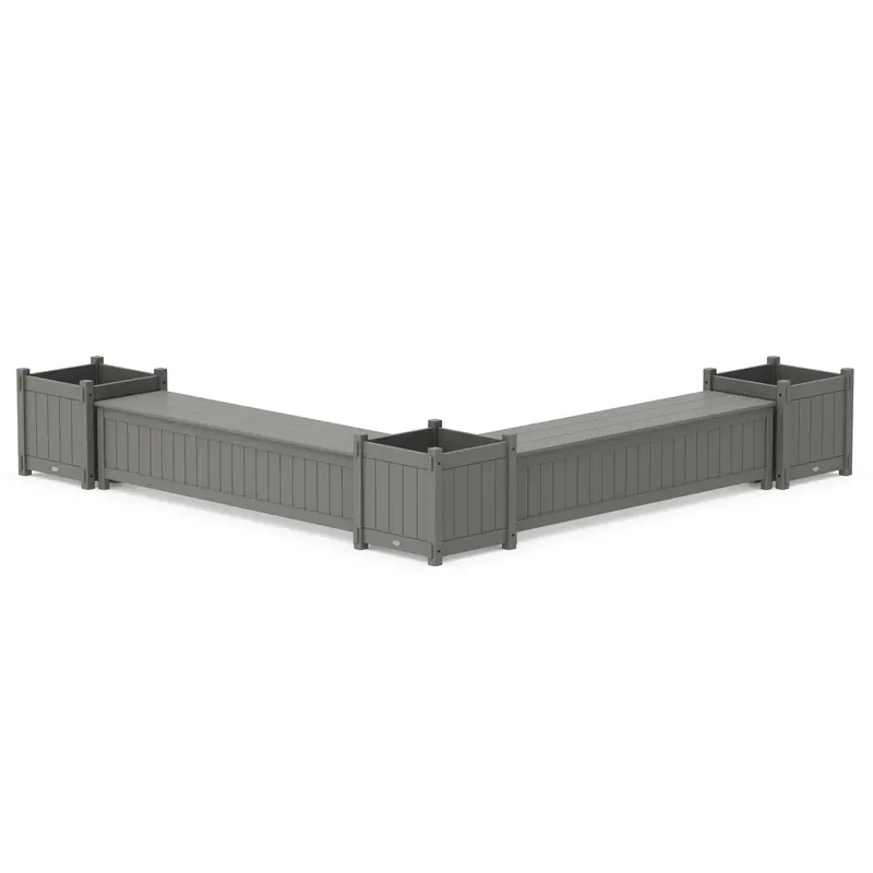 72-Inch Vineyard L-Shaped Corner Planter Storage Bench 1