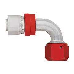 90-Degree Swivel Crimp Fitting For -10 Hose (Aluminum) 1