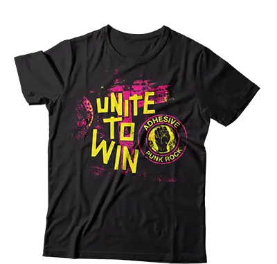 Adhesive Unite To Win Black Band T-Shirt 1