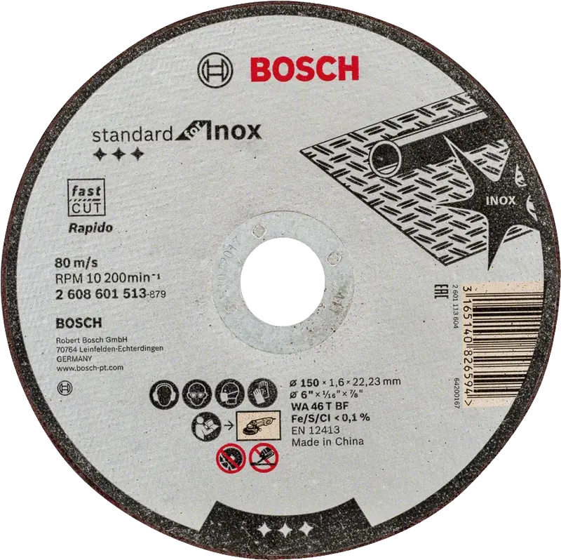 Bosch 115 Mm Stainless Steel Grinding Disc – 1.6 Mm Thick, 22.23 Mm Hub 1