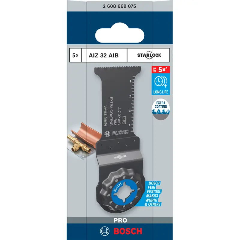 Bosch Aiz 32 Bspib Oscillating Multi-Tool Blade – 32 × 50Mm, 5-Piece Pack (2608669075) 1