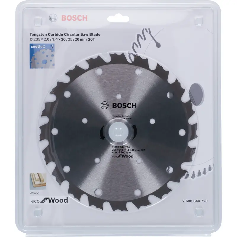 Bosch Eco Coolteq 235 Mm Wood-Cutting Circular Saw Blade – 1.4 Mm Kerf, Optimized For Clean Cuts (2608644720) 1