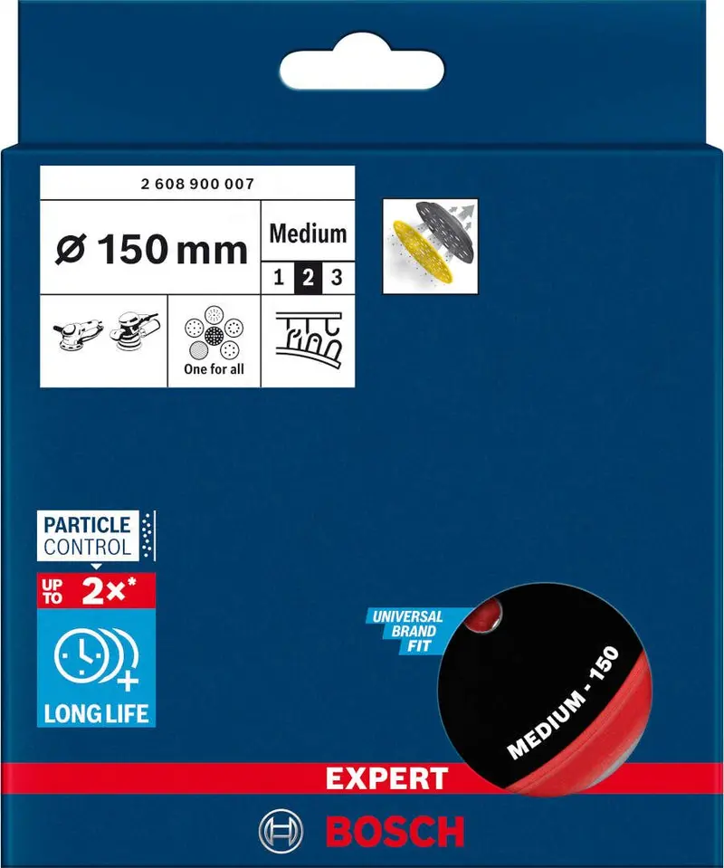 Bosch Expert 150 Mm Medium-Density Backing Pad – Model 2608900007 1