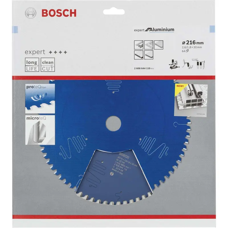 Bosch Expert Aluminium-Cut Circular Saw Blade – 216 Mm Diameter, 30 Mm Bore, 2.6 Mm Kerf, 64 Teeth (2608644110) 1