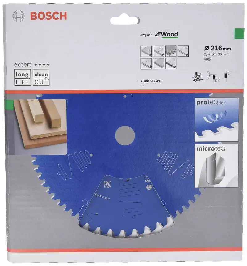 Bosch Expert Wood Circular Saw Blade – 216 Mm X 30 Mm, 48-Tooth (2608642497) 1