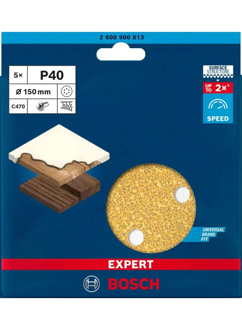 Bosch Expert Wood & Paint Random Orbital Sanding Discs – 150 Mm, 6-Hole, 5-Pack 1