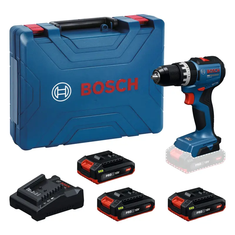 Bosch Gsb 18V-52 Cordless Impact Drill Kit – 3X 2.0Ah Batteries Included (06019S01Kc) 1