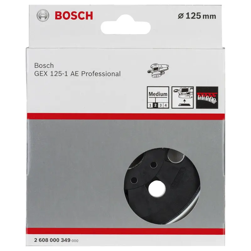 Bosch Medium-Density Sanding Pad – 125 Mm For Gex 125-1 Ae Random Orbit Sanders (2608000349) 1
