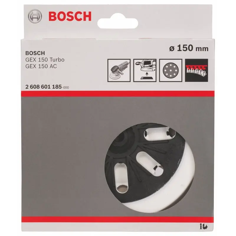 Bosch Medium-Hard Sanding Pad For Random Orbital Sanders – 150 Mm (2608601185) 1