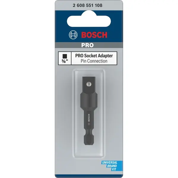 Bosch Pro 3/8″ Pin-Style Socket Adapter — 50 Mm Length, High-Torque Design (2608551108) 1