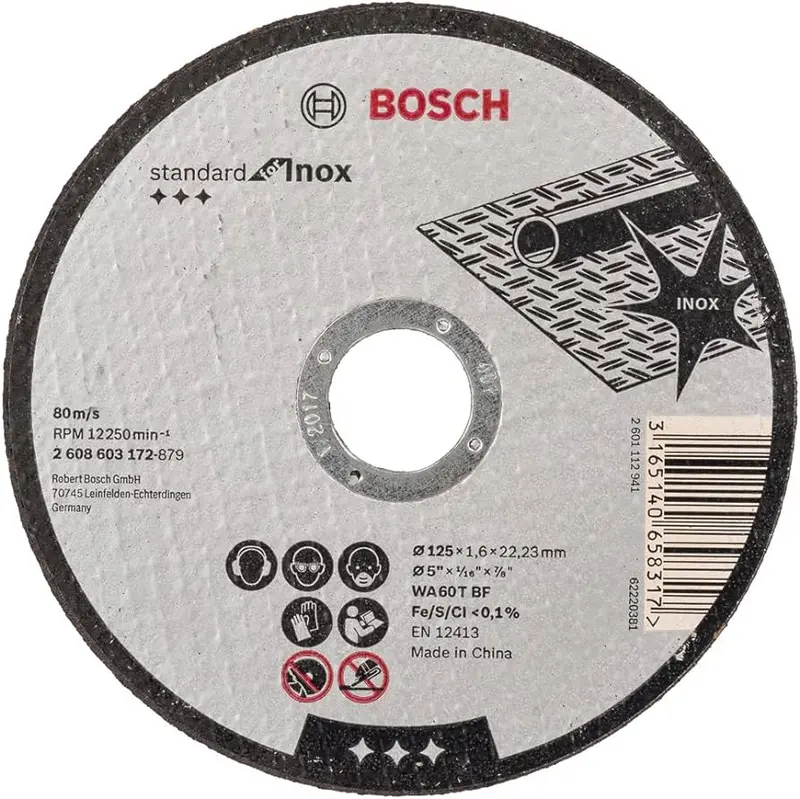 Bosch Stainless Steel Angle Grinder Disc – 125 Mm × 1.6 Mm × 22.23 Mm 1