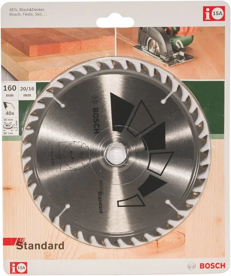 Bosch Standard 160 Mm Circular Saw Blade – 40-Tooth, 20 Mm Bore (2609256811) 1