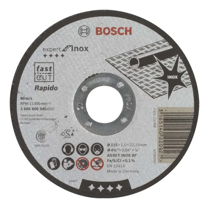 Bosch Thin-Cut Cutting Disc – 115 Mm × 1 Mm × 22.2 Mm, High-Speed Precision 1