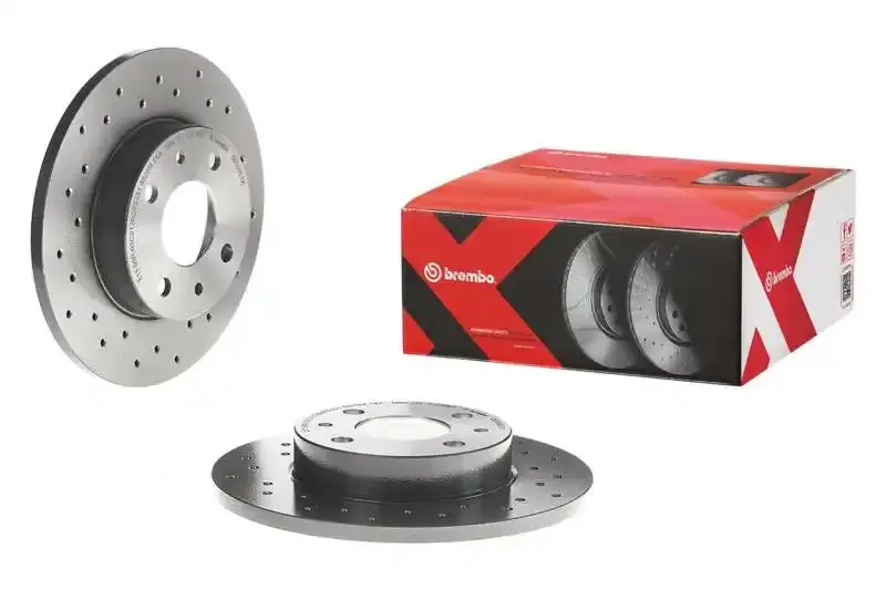 Brembo Front Cross-Drilled & Uv-Coated Brake Rotors For 2004–2010 Bmw X3 1