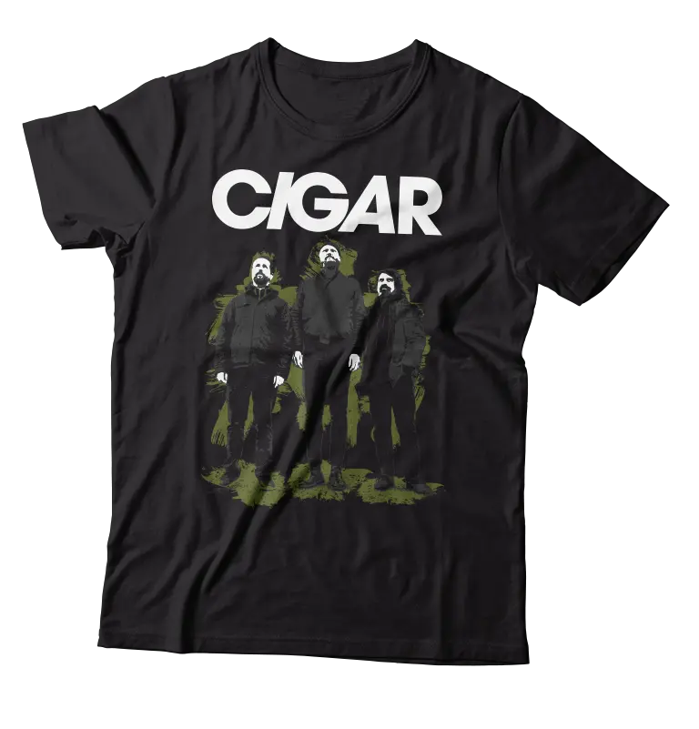 Cigar Band-Themed Black T-Shirt 1