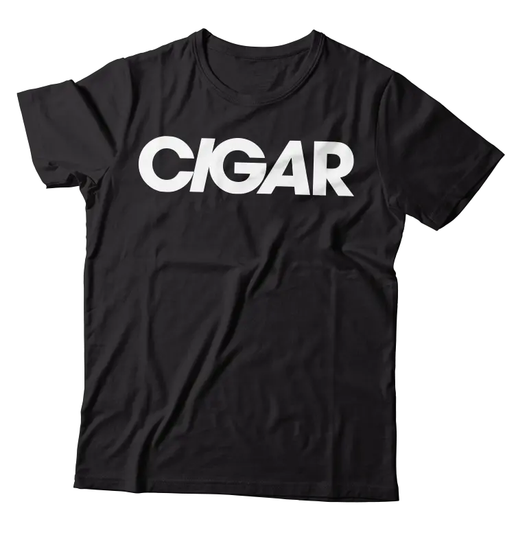 Cigar Official Logo Black Cotton T-Shirt 1