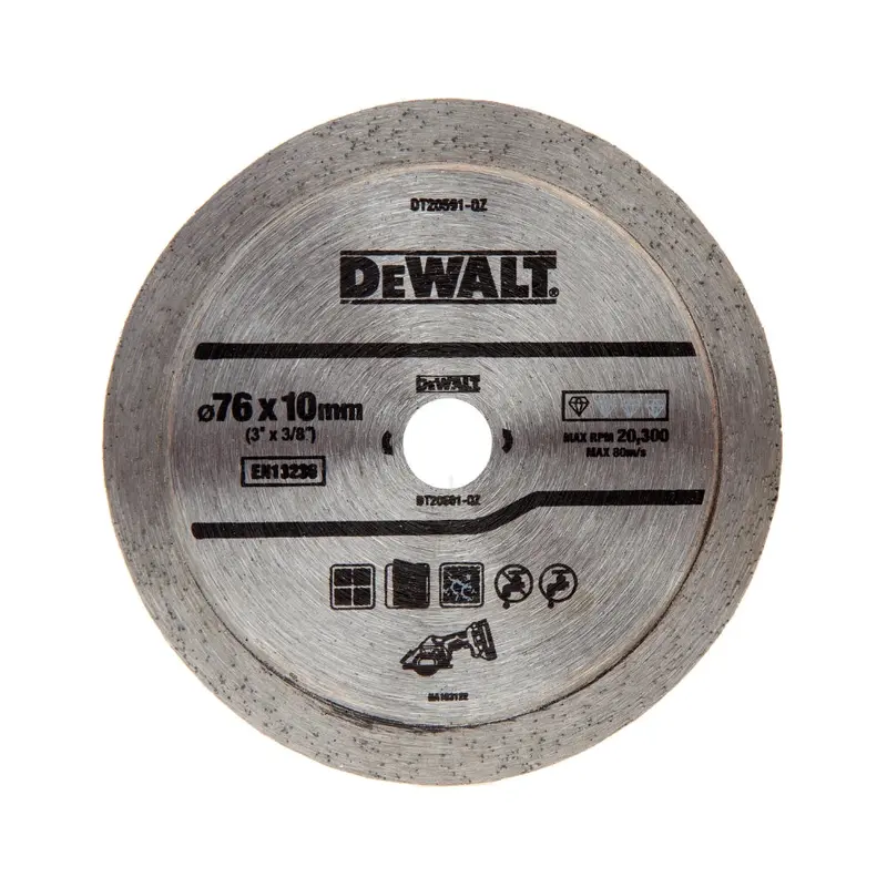 Dewalt 76Mm Continuous-Rim Diamond Blade Compatible With Dcs438 (Dt20591) 1