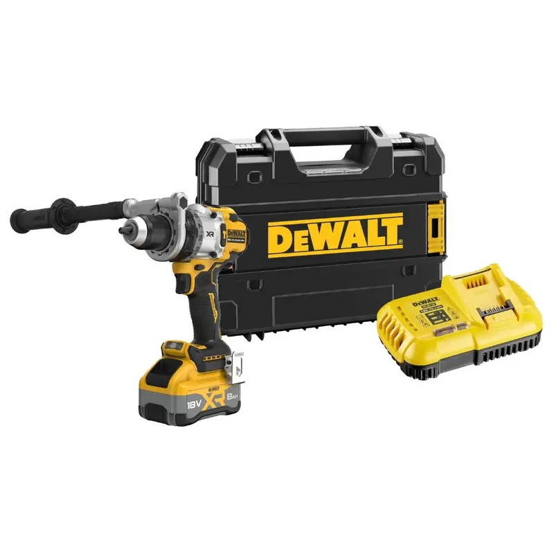 Dewalt Dcd1007Ww1T-Qw 18V Xr Brushless Hammer Drill With 8Ah Battery 1