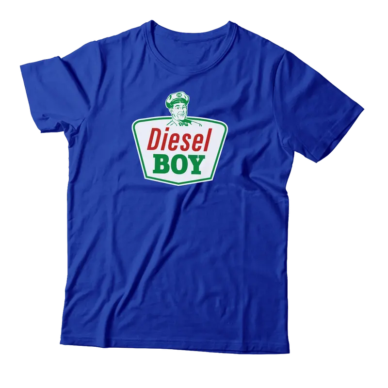 Diesel Boy Oil Man T-Shirt – Royal Blue Cotton Style 1