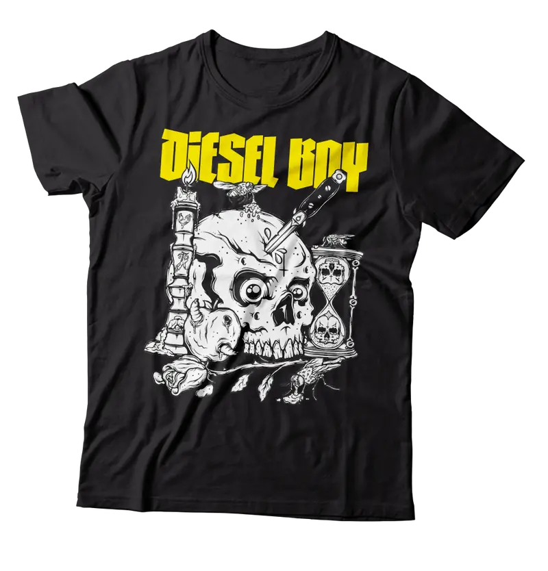 Diesel Boy 'Skull & Dagger' Standard Black T-Shirt 1