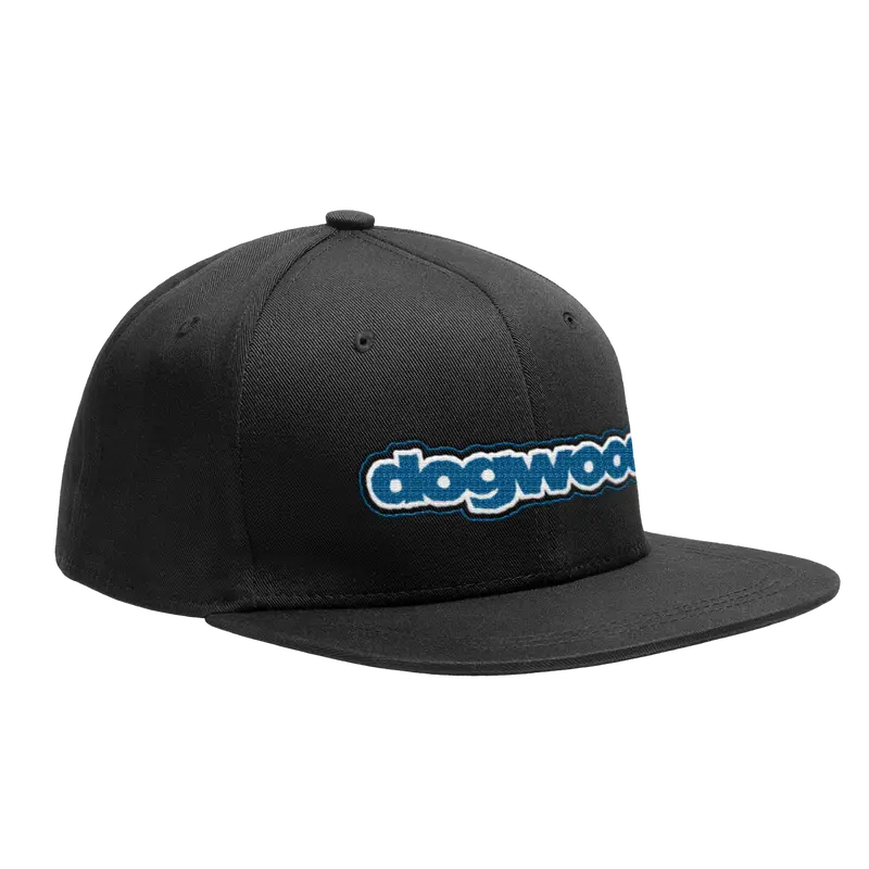 Dogwood Snapback Cap – Blue Logo Embroidery On Black 1