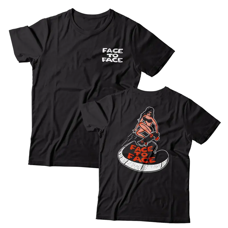 Face To Face 'Skater Girl' Front-And-Back Black T-Shirt 1