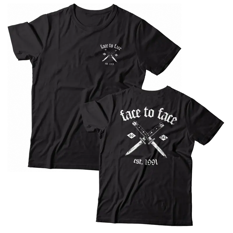 Face To Face 'Switchblades' Dual-Print Black T-Shirt 1