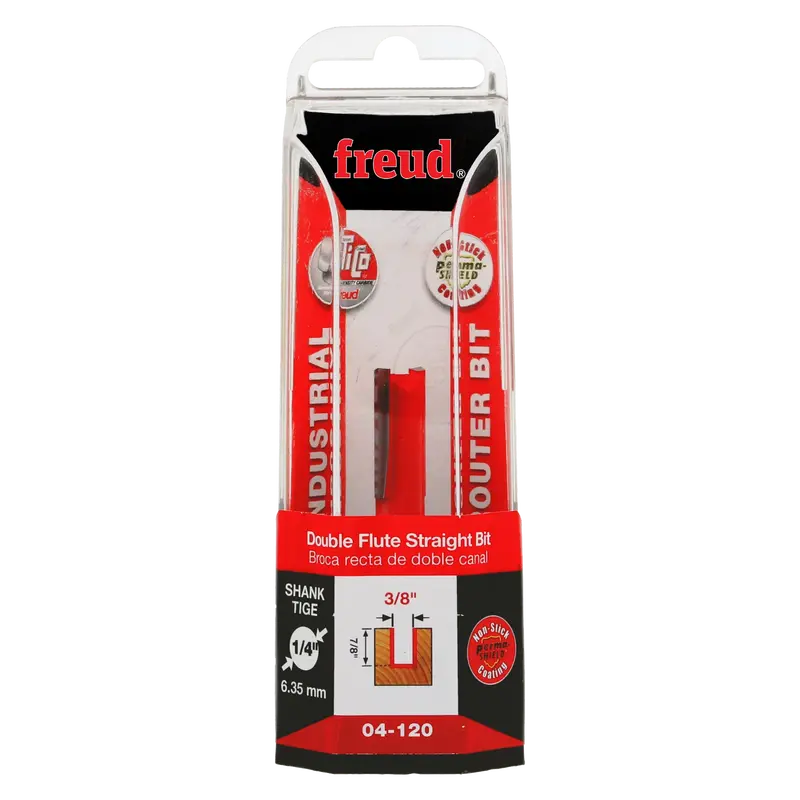 Freud 04-12025P Type C Double-Flute Straight Router Bit – Precision Carbide Straight-Cut Bit 1