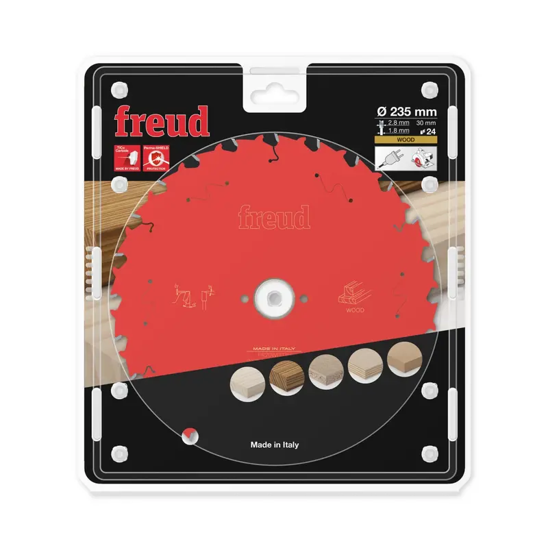 Freud Hm Circular Saw Blade – 235Mm Diameter, 2.8/1.8Mm Kerf, 30Mm Arbor, 24 Teeth (Fr20W003H) 1