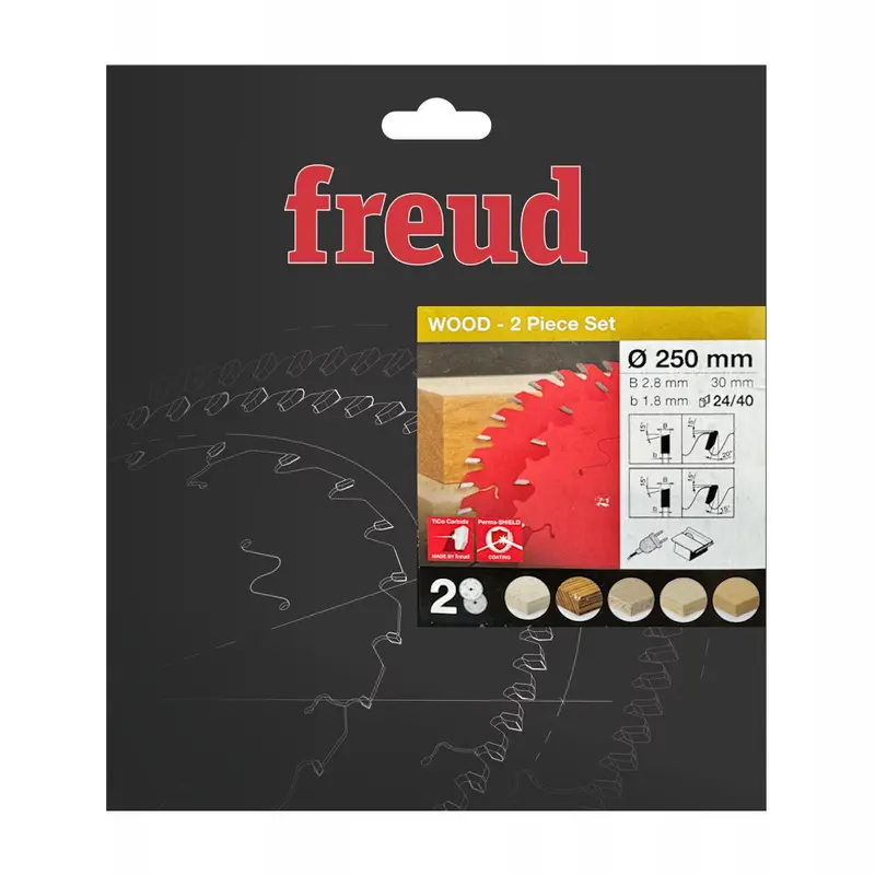 Freud Twin-Pack Hm Circular Saw Blades – 250Mm, 2.8/1.8Mm Kerf, 24/40 Tooth (Fr23S001T) 1