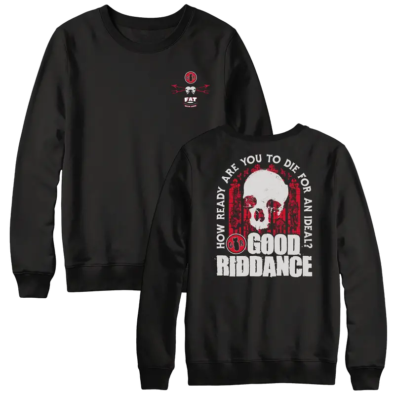 Good Riddance Skull Crewneck Sweatshirt – Black Heavyweight Knit 1