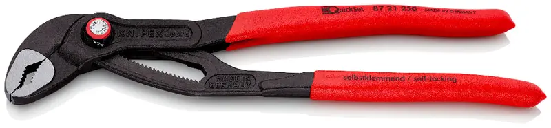 Knipex 87 21 Cobra Quickset Adjustable Water Pump Pliers 1