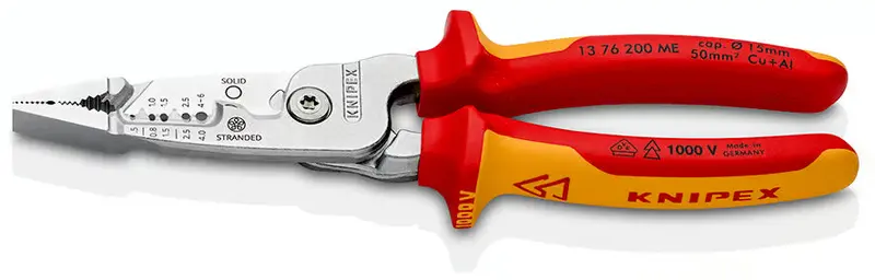 Knipex Metric Wire Stripper – 13–76 Mm² Capacity, Model 13 76 200 Me 1
