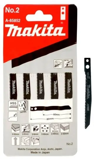 Makita A-85852 Versatile Jigsaw Blade Pack (60 Mm & 80 Mm) 1