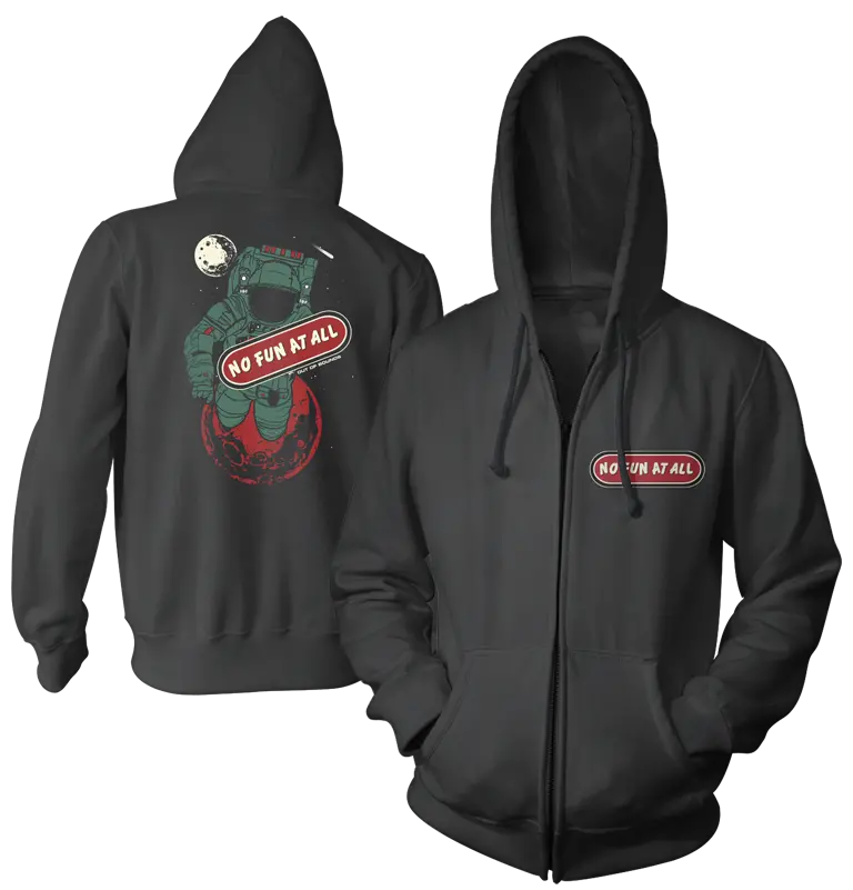 No Fun At All Out Of Bounds Black Zip Hoodie 1
