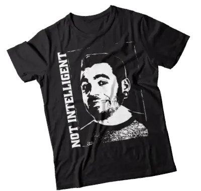 Popr Records Not Intelligent X Max Brochu Black Tee 1