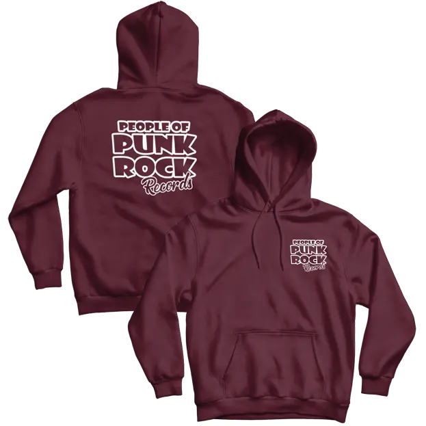 Popr Records Signature Logo Maroon Hoodie 1