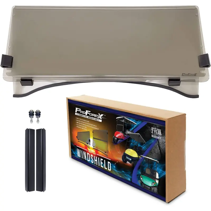 Proformx Tinted Fold-Down Windshield For Club Car Precedent, Onward & Tempo (2004–Present) 1