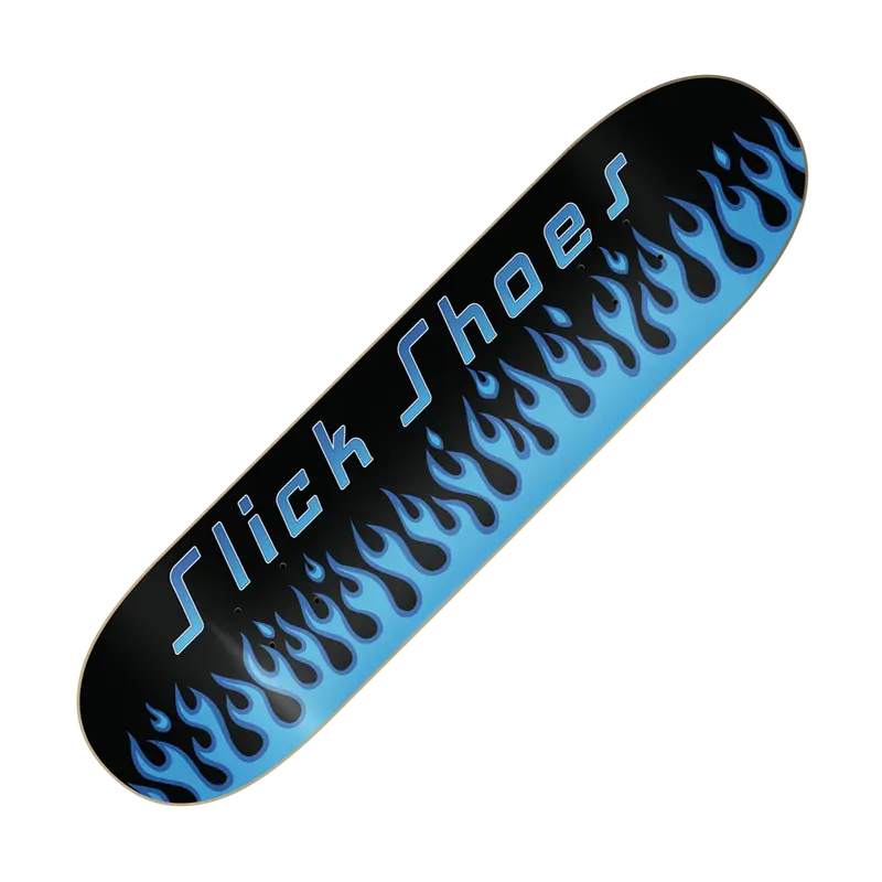 Slick Shoes Skateboard Deck – "Burn Out" Illustration 1