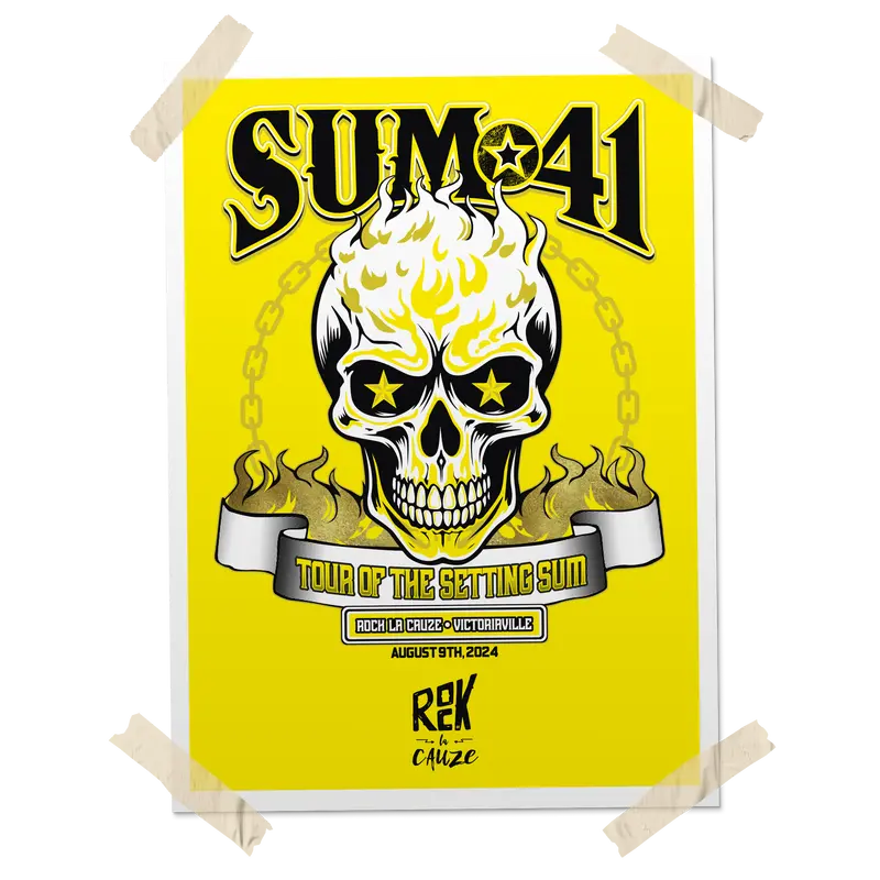 Sum 41 Tour Of The Setting Sum Rock La Cauze Metallic Gold Poster 1