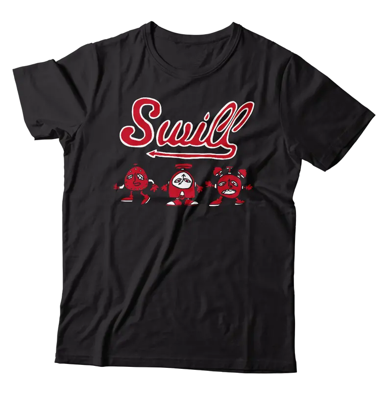 Swill T-Shirt – 'Clocks' Graphic In Black 1