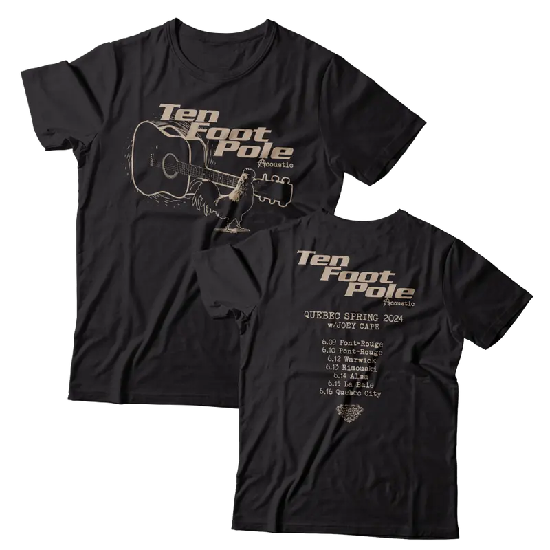 Ten Foot Pole Quebec Acoustic Spring Tour 2024 With Joey Cape Black T-Shirt 1