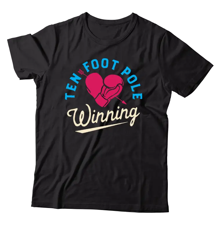 Ten Foot Pole T-Shirt – 'Winning Heart' Design In Black 1