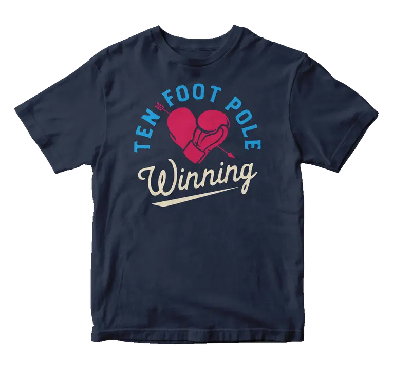 Ten Foot Pole Youth T-Shirt In Navy: "Winning Heart" Print 1