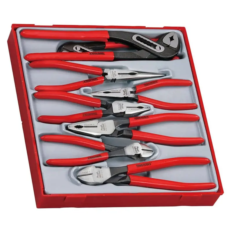 Teng Tools 8-Piece Plier Set With Comfort Vinyl Grips 1