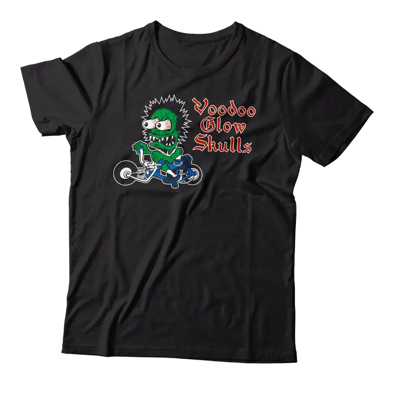 Voodoo Glow Skulls Firme Biker Red Bridge Fest Black T-Shirt 1
