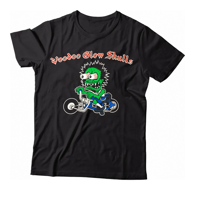 Voodoo Glow Skulls Firme Biker T-Shirt – Black Cotton Graphic Tee 1