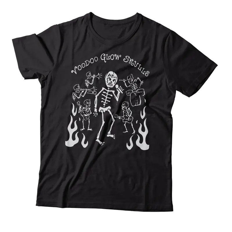 Voodoo Glow Skulls Skeleton Band Black T-Shirt 1
